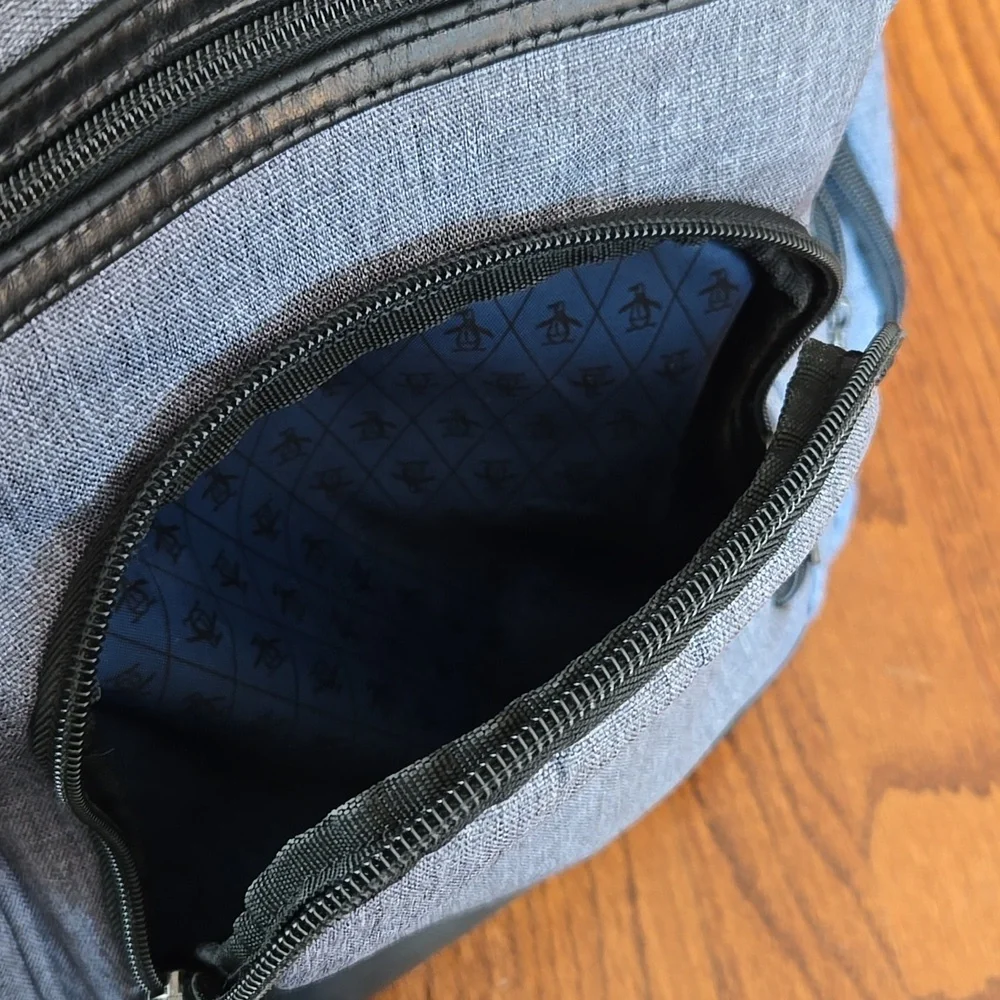 Original Penguin Gray & Black Laptop Shoulder Work School Backpack